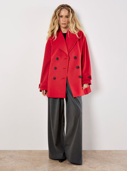 Tailored Double-Breasted Peacoat