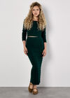 Cable Knit Cropped Jumper, Green, large