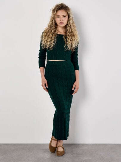 Cable Knit Cropped Jumper