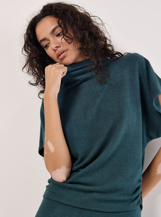 Soft Touch Ruched Top, Green, large