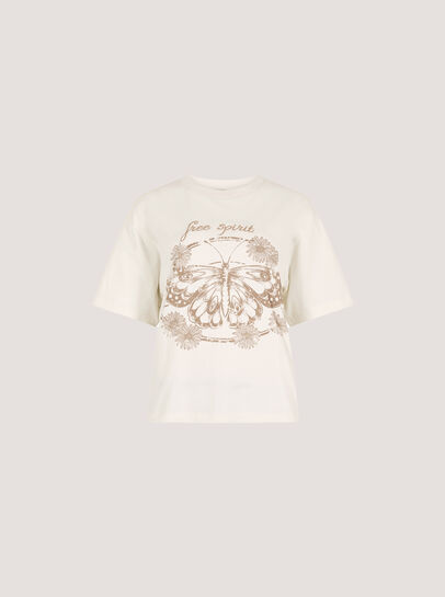 Free Spirit Embroidered Butterfly T-Shirt