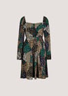 Patchwork Print Boho Mini Dress, Khaki, large