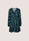 Folk Floral Mini Dress, Navy, large