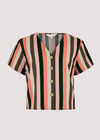 Vertical Striped Buttoned Top, Pink, large