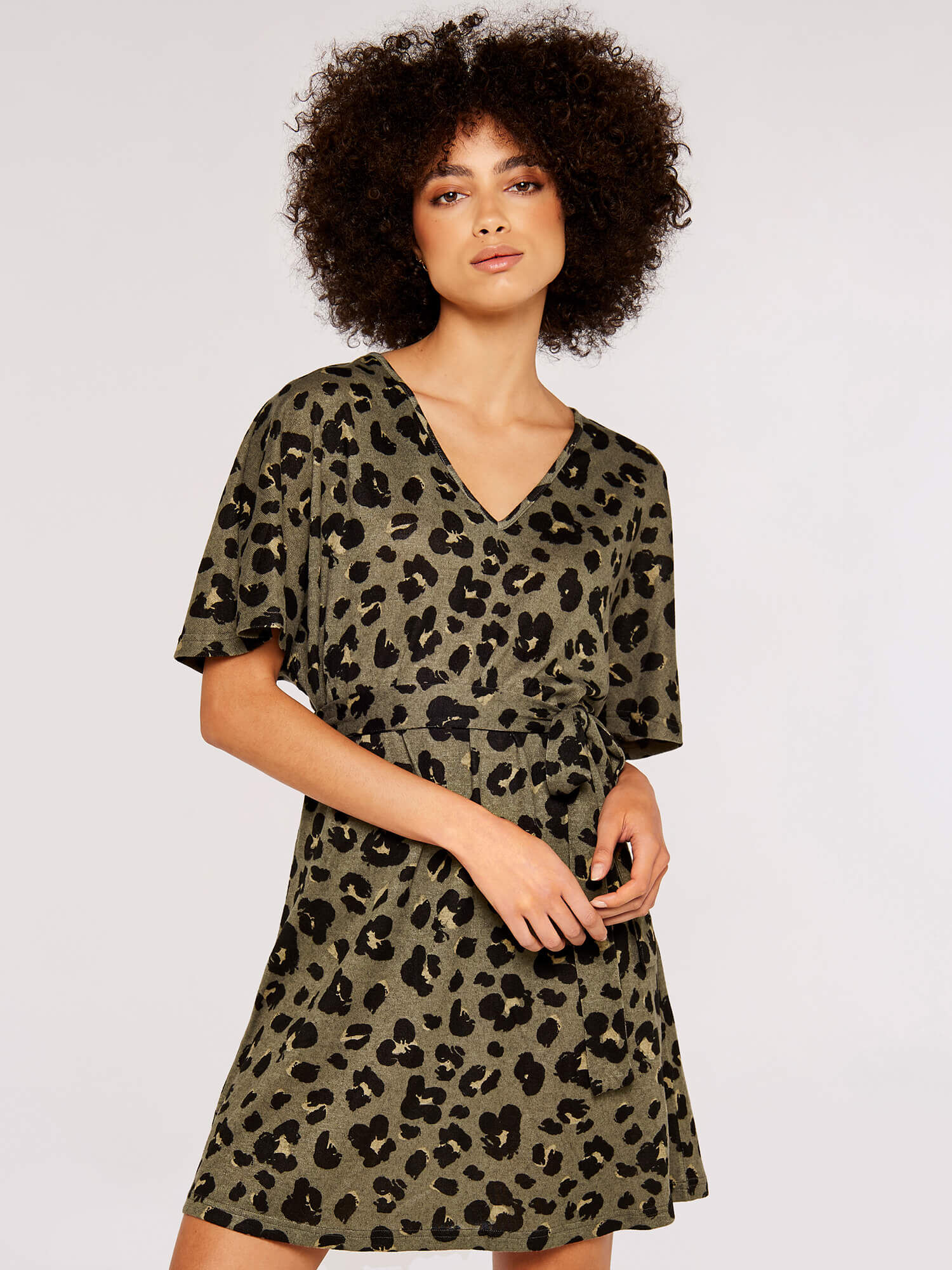 Apricot animal print dress best sale