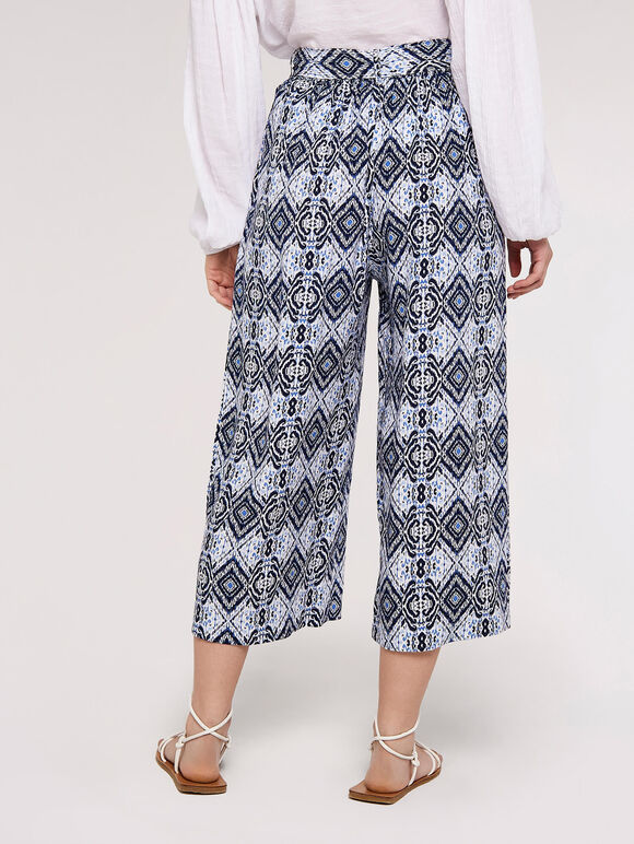 Ikat tile culotte, Navy, large