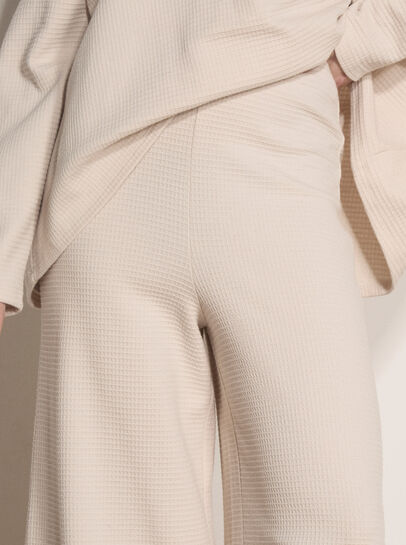 Waffle Jersey Knit Wide-Leg Joggers