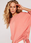 Oversized Drawstring Top, Pink, large