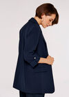 Turn up Sleeve Blazer, Navy, large