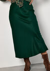 Curve Satin Bias Midi Skirt, Green, large