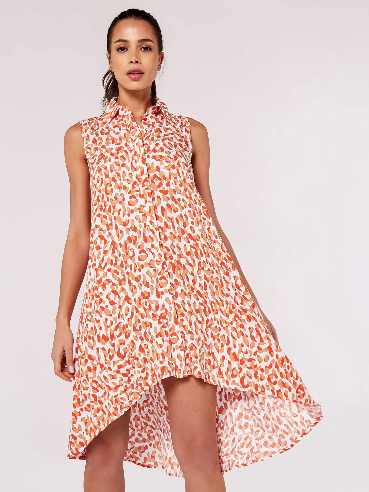 Coral leopard sales print dress