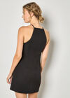 Bow Detail Fitted A-Line Mini Dress, Black, large