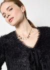 Fluffy Cropped Bolero, Black, large