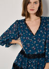 Vintage Floral Lace Tiered Mini Dress, Teal, large