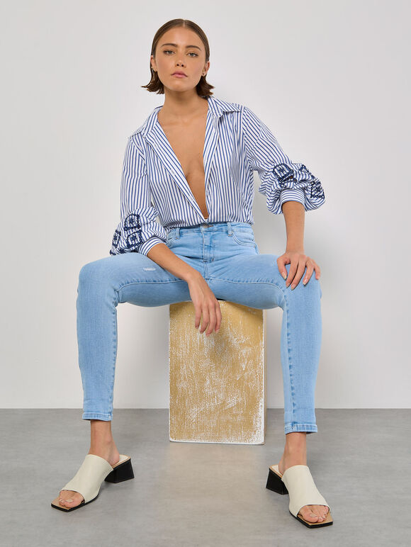 Sienna High Waist Skinny Jeans, Sky Blue, large