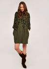 Leopard & Zebra Cocoon Dress, Khaki, large