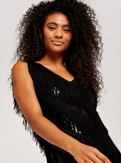 Sequin Tassel Mini Dress