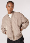 Quilted Bomber Jacket, Stone, large