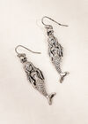 Silver Tone Mermaid Hook Earrings, Assorted, large