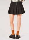 Tweed Box Pleat Mini Skirt, Black, large