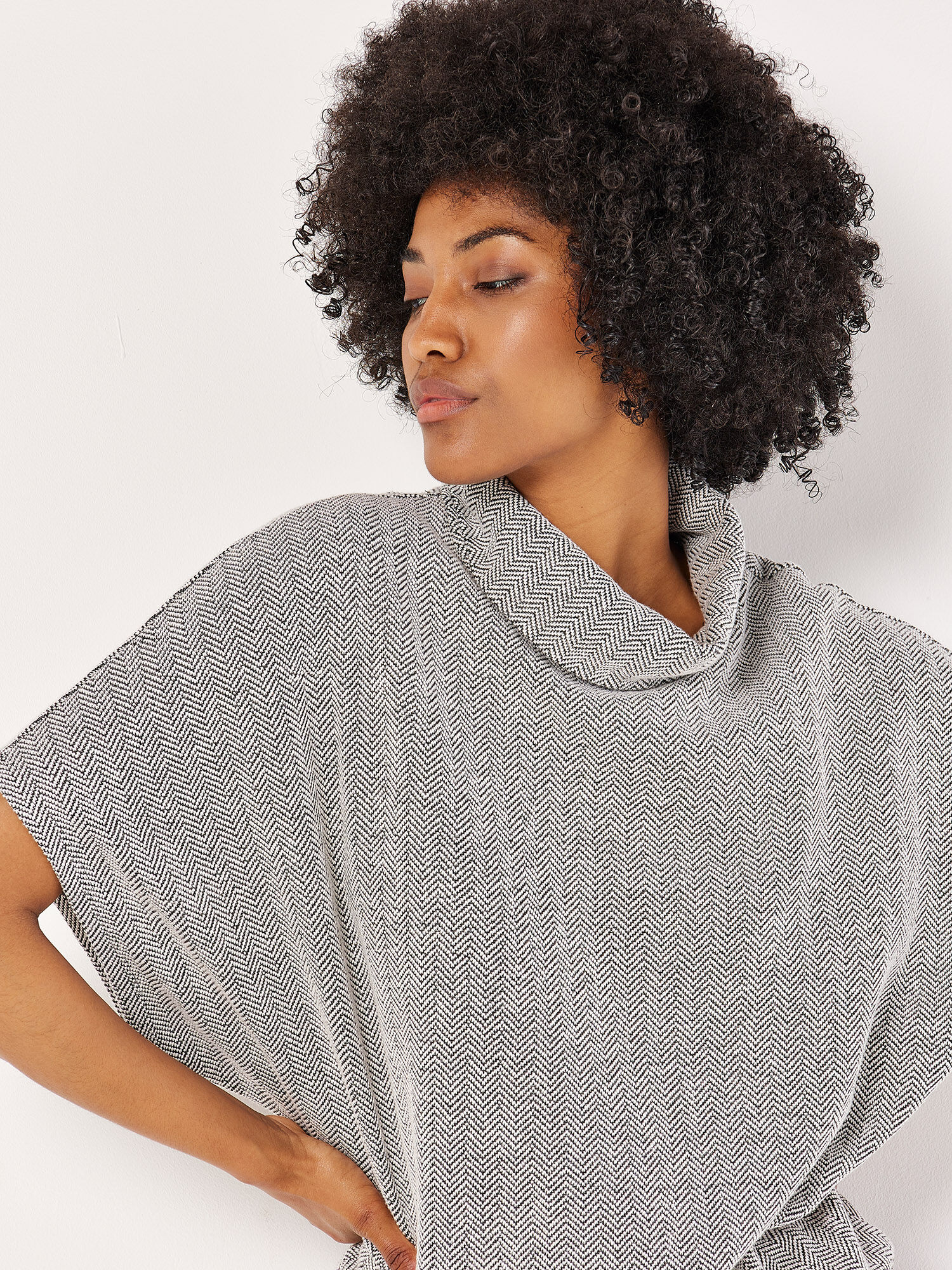Batwing Chevron Knitted Top | Apricot Clothing