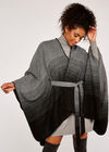 Herringbone Ombre Blacket Cape, Grey, large