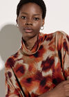 Abstract Knit Cocoon Mini Dress, Orange, large