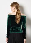 Bardot Velvet Top, Green, large