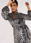 Sequin Shift  Mini Dress, Light Grey / Silver, large