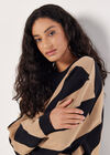 Diagonal Stripe Knitted Jumper, Black, large