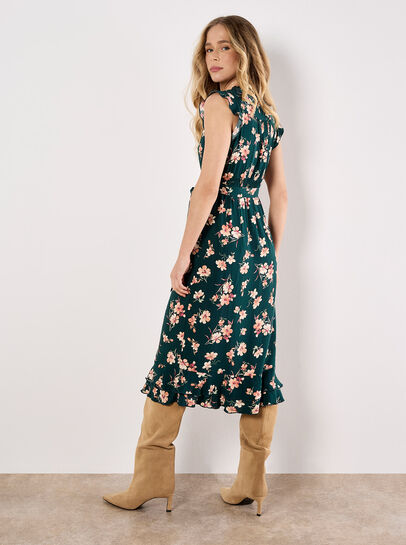 Painterly Floral Midi Dress