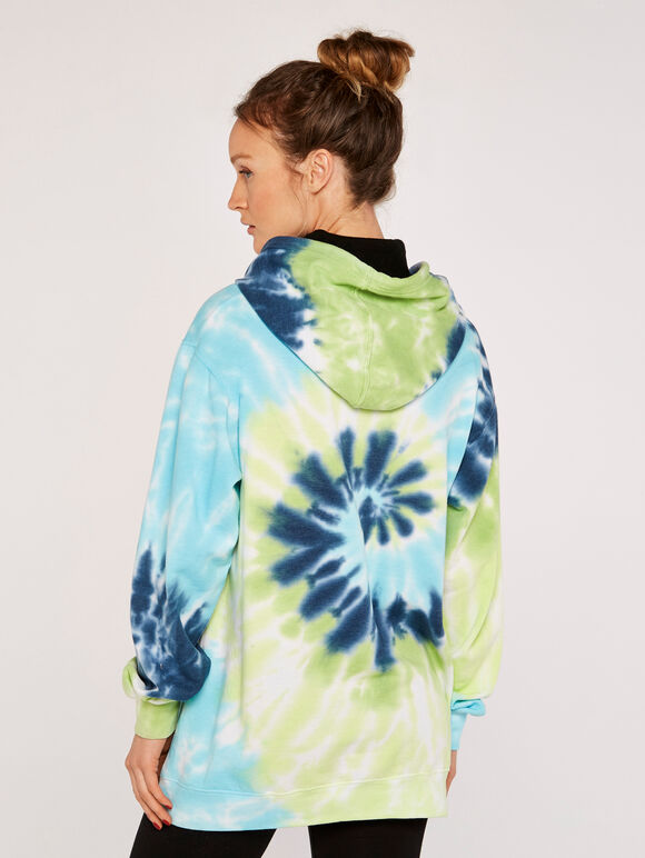 Tie Dye Hoodie, Green, large