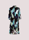 Brushstroke Print Mini Dress, Blue, large
