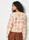 Pastel Crochet Squares Jumper, Coral, large