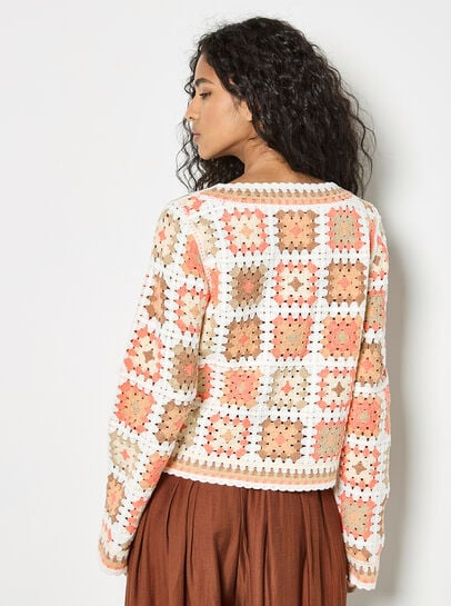 Pastel Crochet Squares Jumper