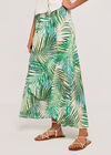 Tropical Leaf Wrap Skirt, Cream, large