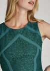 Green  Lace Paneled Bodycon Dress, Green, large