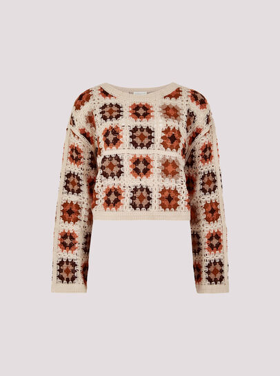 Crochet Squares Cropped Jumper