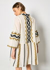 Jacquard Bell Sleeve Dress, Stone, large