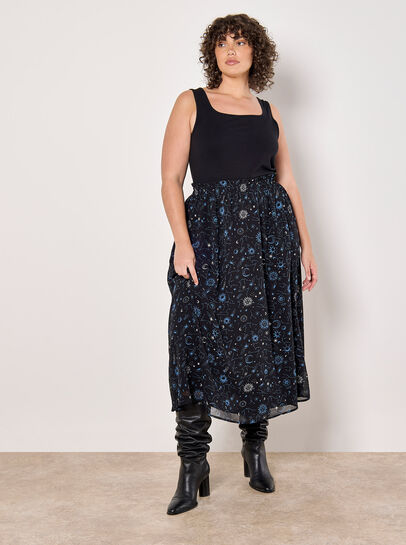 Curve Constellation Midi Skirt