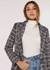 Tweed Oversized Tailored Blazer, Burgundy, large