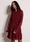 Paisley Chiffon Mini Dress, Burgundy, large