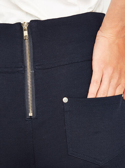 Zip Detail Ponte Trousers