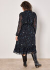 Curve Chiffon Constellation Midi Dress, Blue, large