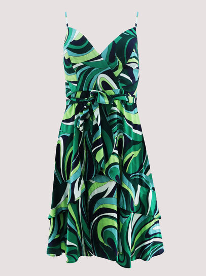 Swirl Ruffle Cami Dress