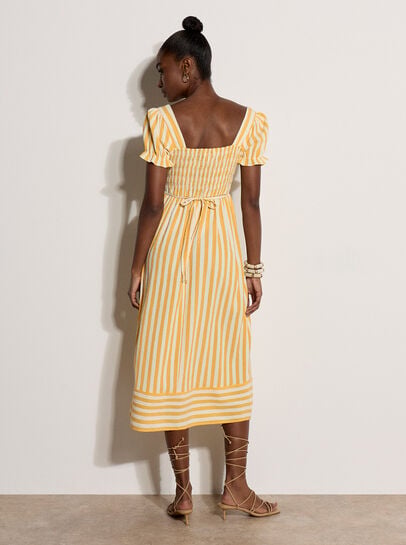 Stripe Milkmaid Midaxi Dress