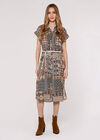 Ikat Patchwork Midi Dress, Rust, large