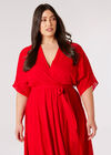 Robe mi-longue Curve Self-Stripe, Rouge, grand