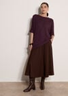 Soft-Touch Batwing Waffle Knit Top, Purple, large