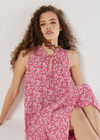 Ditsy Floral Tiered Mini Dress, Red, large